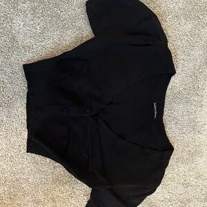 For Love And Lemons Black Short Sleeve Crop Blouse